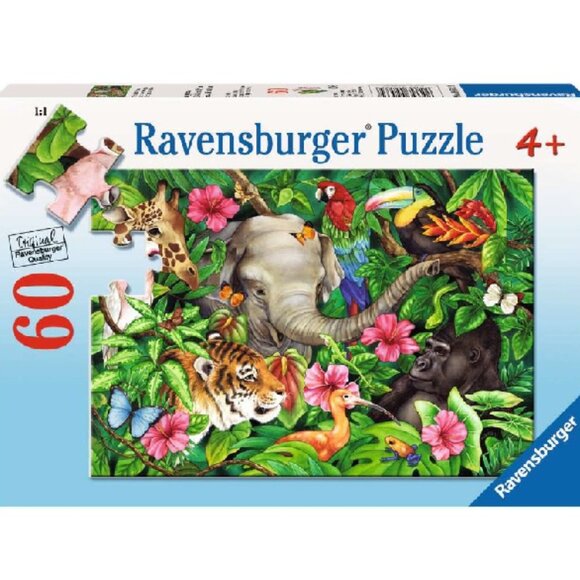 New sealed Ravensburger- 60 Piece Puzzle -Tropical Friends Animals - Picture 1 of 16